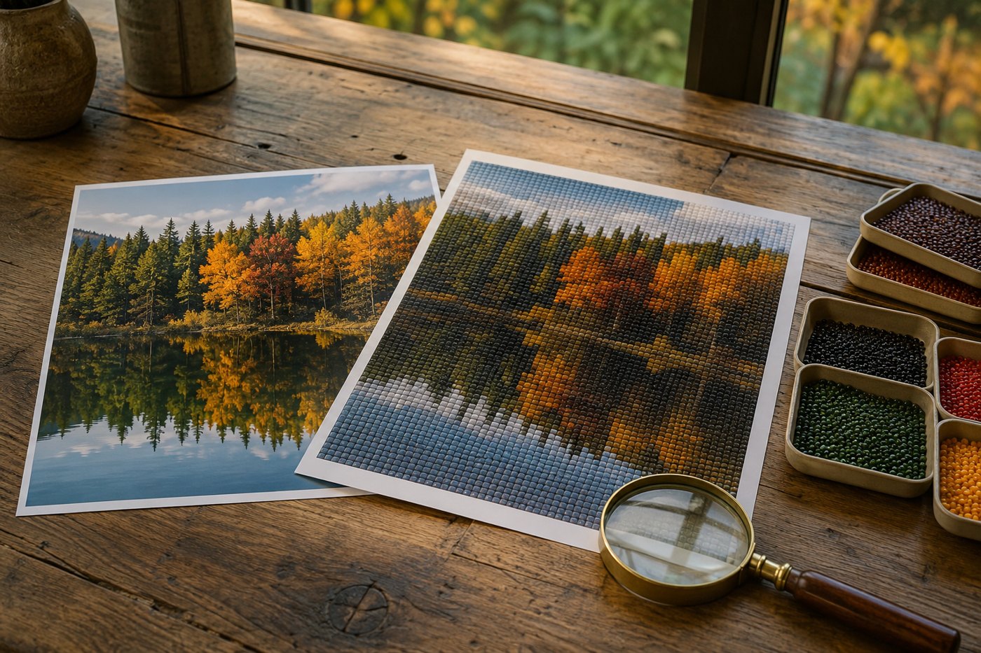 rasterpatroon van een natuurfoto maken